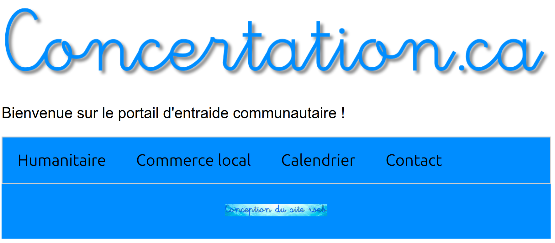 Site de concertation.ca - le portail de la concertation humanitaire
